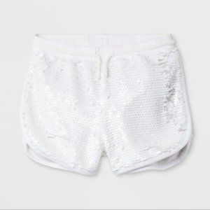 Art Class Girl's White Sequin Shorts - Size M 7/8